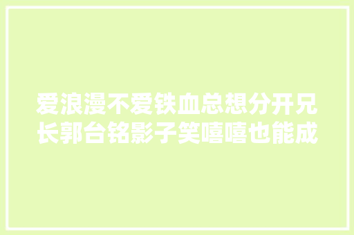 爱浪漫不爱铁血总想分开兄长郭台铭影子笑嘻嘻也能成就霸业 爱浪漫不爱铁血总想分开兄长郭台铭影子笑嘻嘻也能成就霸业 智能家居