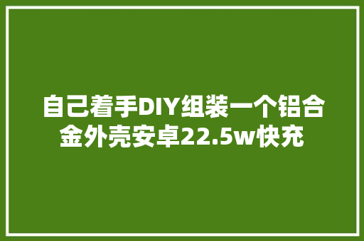 自己着手DIY组装一个铝合金外壳安卓22.5w快充