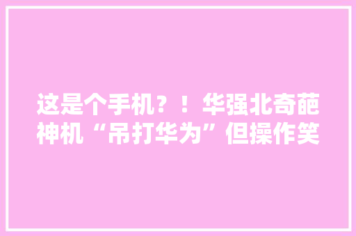 这是个手机？！华强北奇葩神机“吊打华为”但操作笑到让人喷饭 这是个手机？！华强北奇葩神机“吊打华为”但操作笑到让人喷饭 智能家居