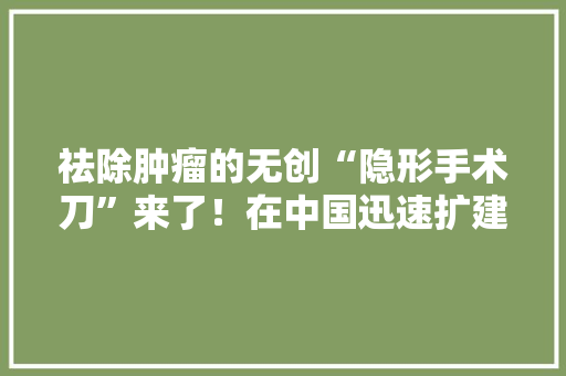 祛除肿瘤的无创“隐形手术刀”来了！在中国迅速扩建分娩线与“进博会”密切相关→