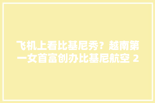 飞机上看比基尼秀？越南第一女首富创办比基尼航空 21岁赚百万美元