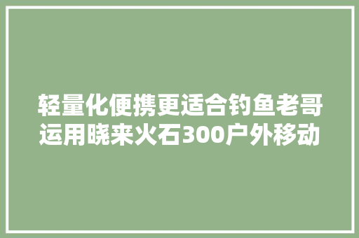 轻量化便携更适合钓鱼老哥运用晓来火石300户外移动电源拆解
