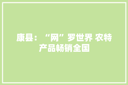 康县：“网”罗世界 农特产品畅销全国 康县：“网”罗世界 农特产品畅销全国 智能家居