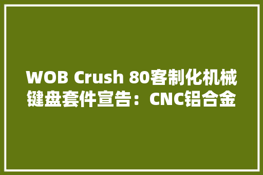 WOB Crush 80客制化机械键盘套件宣告：CNC铝合金599元起 WOB Crush 80客制化机械键盘套件宣告：CNC铝合金599元起 人工智能