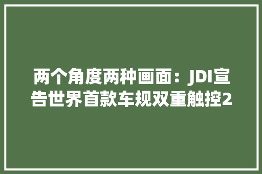 两个角度两种画面：JDI宣告世界首款车规双重触控2VD显示屏
