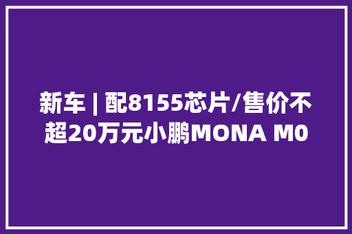 新车 | 配8155芯片/售价不超20万元小鹏MONA M03黑色涂装实车曝光