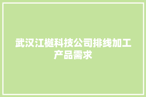 武汉江樾科技公司排线加工产品需求