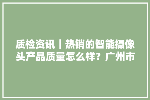 质检资讯｜热销的智能摄像头产品质量怎么样？广州市消委开展了比较试验 质检资讯｜热销的智能摄像头产品质量怎么样？广州市消委开展了比较试验 人工智能