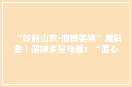 “好品山东·淄博美物”展销会｜淄博多星电器：“匠心之守”的传承和发扬 “好品山东·淄博美物”展销会｜淄博多星电器：“匠心之守”的传承和发扬 智能科技