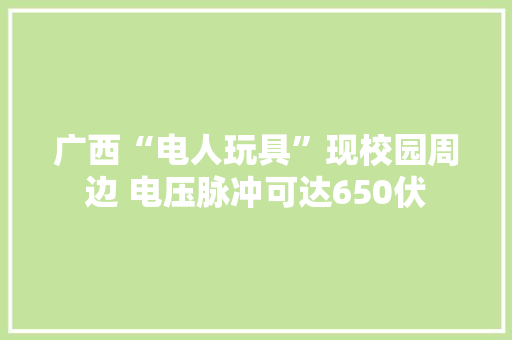 广西“电人玩具”现校园周边 电压脉冲可达650伏