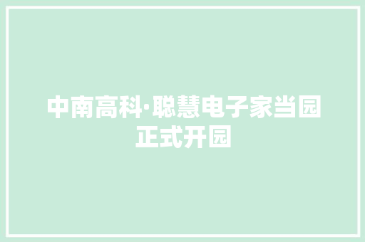 中南高科·聪慧电子家当园正式开园 中南高科·聪慧电子家当园正式开园 互联通信