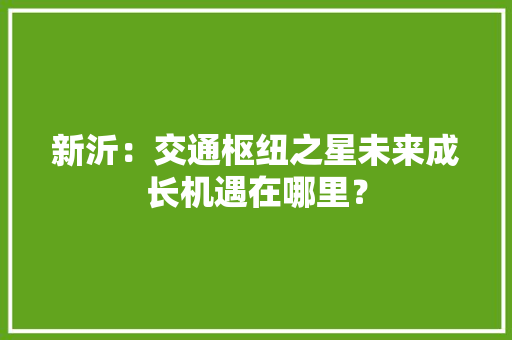 新沂：交通枢纽之星未来成长机遇在哪里？ 新沂：交通枢纽之星未来成长机遇在哪里？ 智能科技