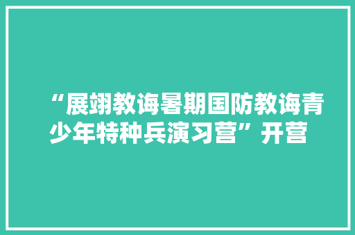 “展翊教诲暑期国防教诲青少年特种兵演习营”开营 智能家居