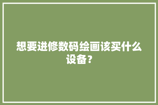 想要进修数码绘画该买什么设备？ 想要进修数码绘画该买什么设备？ 人工智能