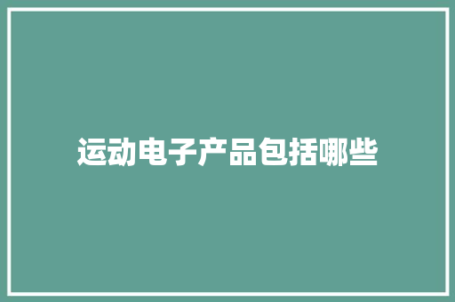 运动电子产品包括哪些