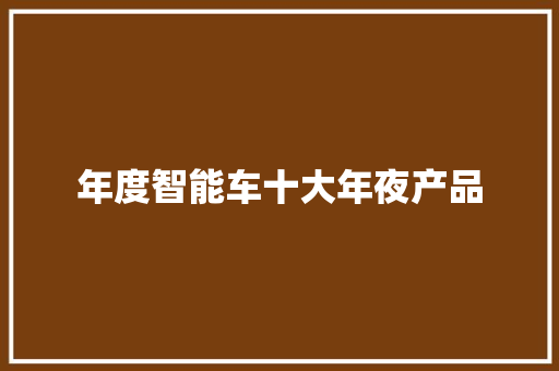 年度智能车十大年夜产品