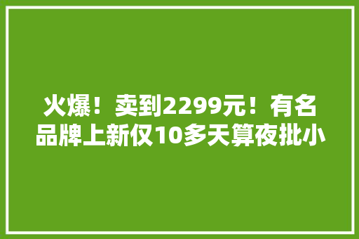 火爆！卖到2299元！有名品牌上新仅10多天算夜批小学生家长被娃缠着买它：觉得被“绑架”了又贵又占时间