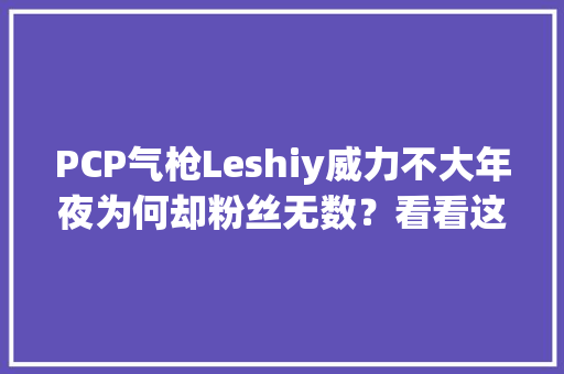 PCP气枪Leshiy威力不大年夜为何却粉丝无数？看看这外形