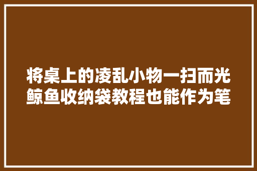 将桌上的凌乱小物一扫而光鲸鱼收纳袋教程也能作为笔袋来运用