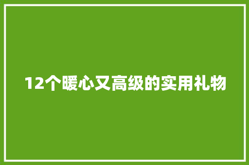12个暖心又高级的实用礼物