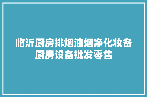 临沂厨房排烟油烟净化妆备厨房设备批发零售