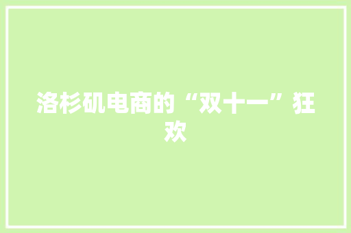 洛杉矶电商的“双十一”狂欢