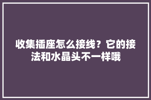 收集插座怎么接线？它的接法和水晶头不一样哦