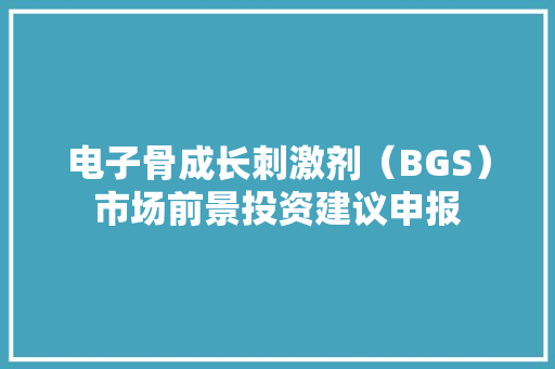 电子骨成长刺激剂（BGS）市场前景投资建议申报 电子骨成长刺激剂（BGS）市场前景投资建议申报 人工智能