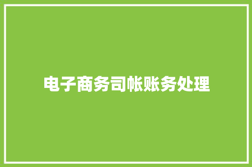 电子商务司帐账务处理