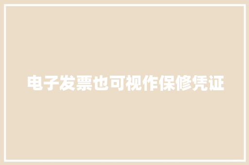电子发票也可视作保修凭证
