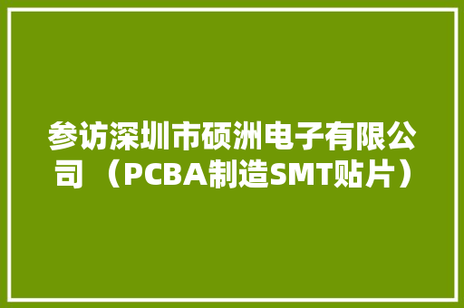 参访深圳市硕洲电子有限公司 （PCBA制造SMT贴片）智能制造