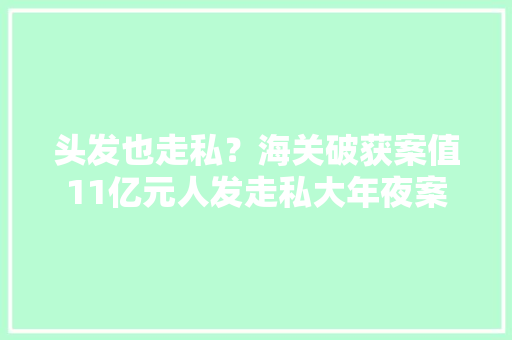 头发也走私？海关破获案值11亿元人发走私大年夜案