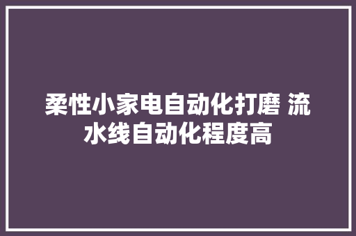 柔性小家电自动化打磨 流水线自动化程度高 柔性小家电自动化打磨 流水线自动化程度高 智能科技