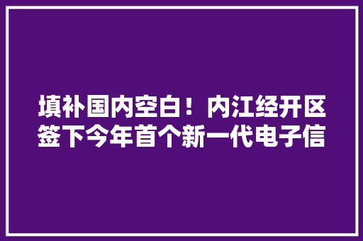 填补国内空白！内江经开区签下今年首个新一代电子信息家当项目