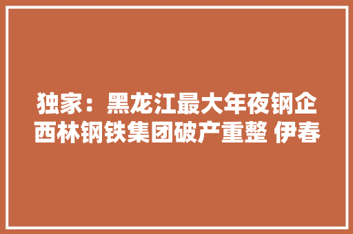 独家：黑龙江最大年夜钢企西林钢铁集团破产重整 伊春副市长牵头吸收 曾负债超200亿