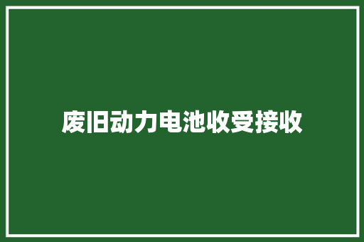 废旧动力电池收受接收