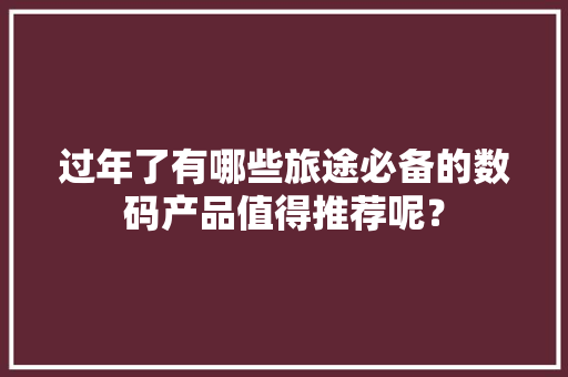 过年了有哪些旅途必备的数码产品值得推荐呢？