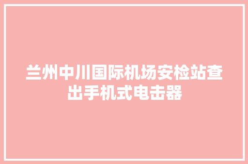 兰州中川国际机场安检站查出手机式电击器