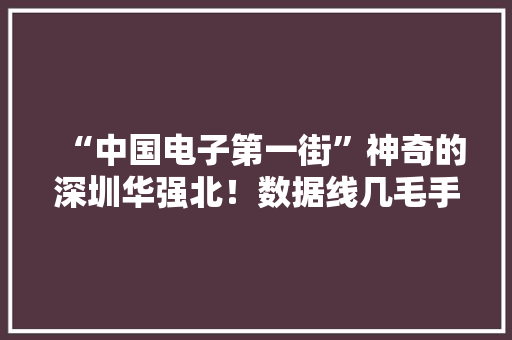 “中国电子第一街”神奇的深圳华强北！数据线几毛手机壳满屋 “中国电子第一街”神奇的深圳华强北！数据线几毛手机壳满屋 互联通信