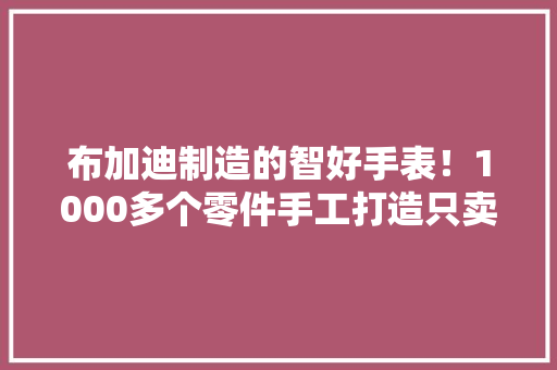 布加迪制造的智好手表！1000多个零件手工打造只卖几千块