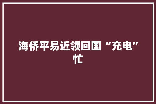 海侨平易近领回国“充电”忙
