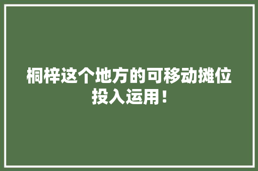 桐梓这个地方的可移动摊位投入运用！ 桐梓这个地方的可移动摊位投入运用！ 人工智能
