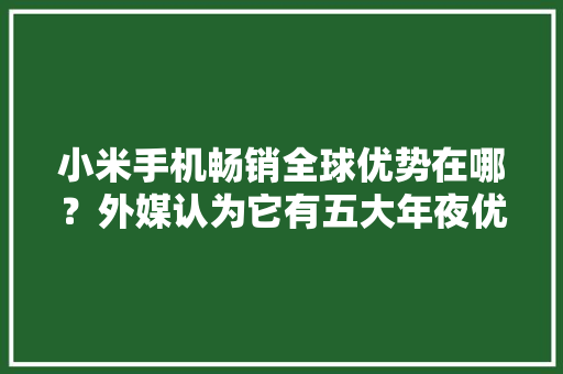 小米手机畅销全球优势在哪？外媒认为它有五大年夜优点