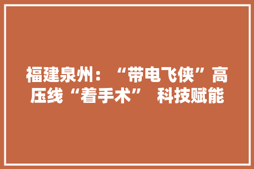 福建泉州：“带电飞侠”高压线“着手术”  科技赋能用户“零感知”