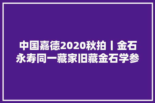 中国嘉德2020秋拍丨金石永寿同一藏家旧藏金石学参考书本