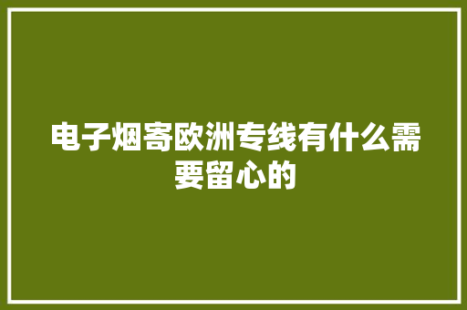 电子烟寄欧洲专线有什么需要留心的 电子烟寄欧洲专线有什么需要留心的 智能科技