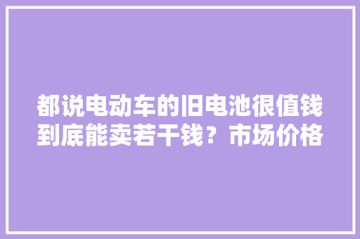都说电动车的旧电池很值钱到底能卖若干钱？市场价格“曝光”了