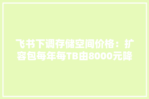 飞书下调存储空间价格：扩容包每年每TB由8000元降至2000元