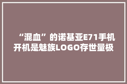 “混血”的诺基亚E71手机开机是魅族LOGO存世量极少 “混血”的诺基亚E71手机开机是魅族LOGO存世量极少 智能家居