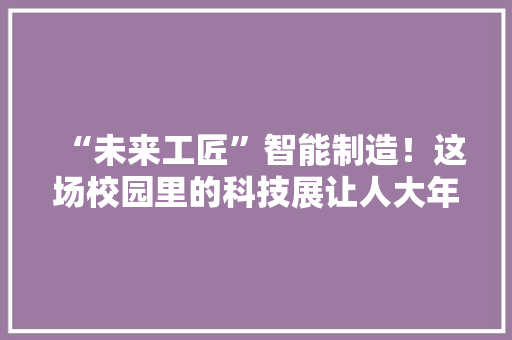 “未来工匠”智能制造！这场校园里的科技展让人大年夜开眼界